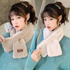 écharpe en laine d'agneau de couleur pure fille mignonne écharpe douce et mince coréenne longue bavette étudiant