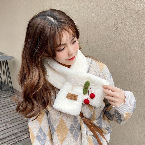 Imitation rabbit fur collar thick plush fashion scarf's discount tags