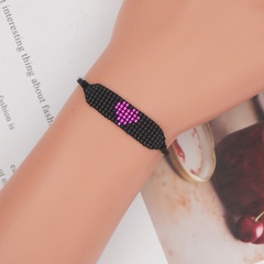 simple bohemian purple heart beaded bracelet