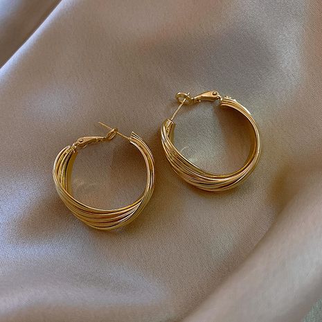 Large hoop exquisite gold earrings's discount tags