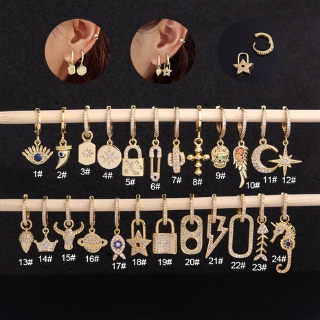 fashion inlaid zircon earrings's discount tags