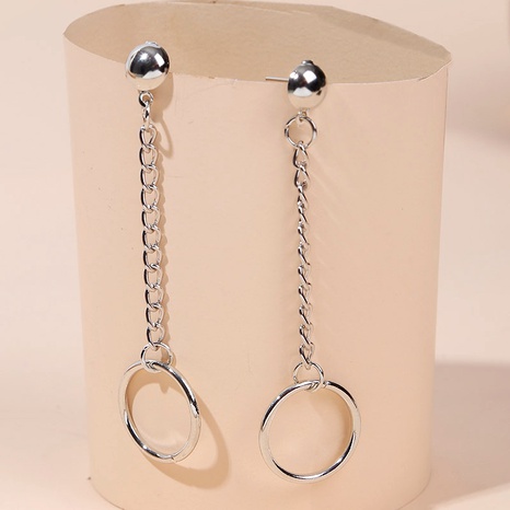 Retro long round chain earrings's discount tags