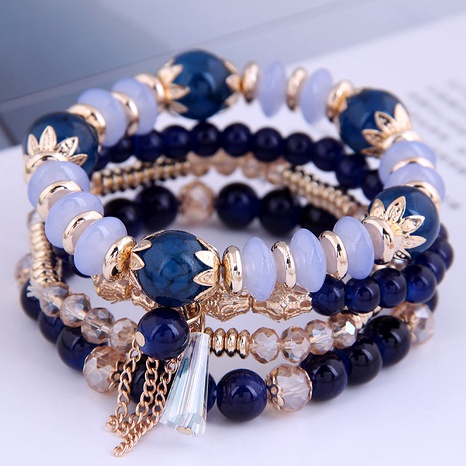 fashion simple crystal beads multi-layer bracelet's discount tags