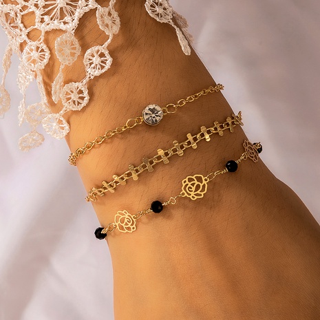 fashion retro rose imitation diamond alloy multilayer bracelet  NHGY284760's discount tags