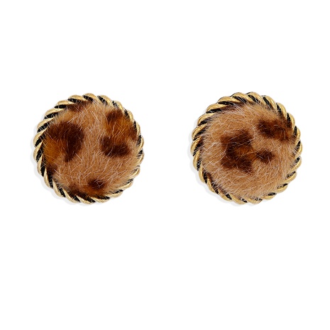 retro leopard print plush round earrings's discount tags