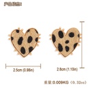 retro peach heart leopard earringspicture14
