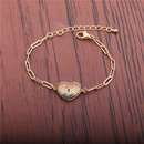 zircon peach heart adjustable braceletpicture5