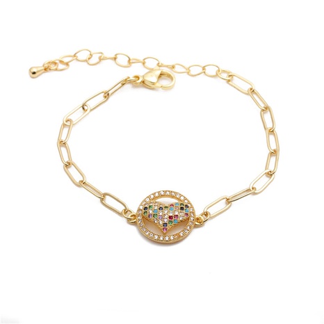 zirconium peach heart adjustable bracelet NHYL285082's discount tags