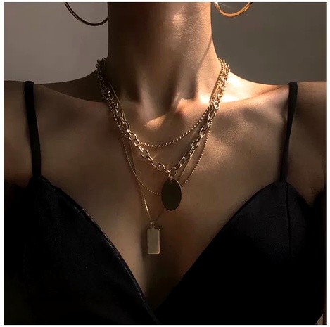 titanium steel multi-layered necklace's discount tags