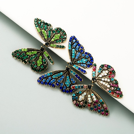 butterfly wings color diamond  earrings's discount tags