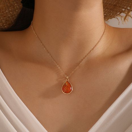 New  Simple Water Drop Pendant Necklace's discount tags