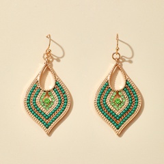 ethnic style rice beads leaf earrings