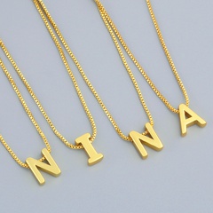glossy 26 English letter pendant necklace