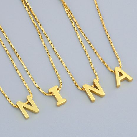 glossy 26 English letter pendant necklace's discount tags