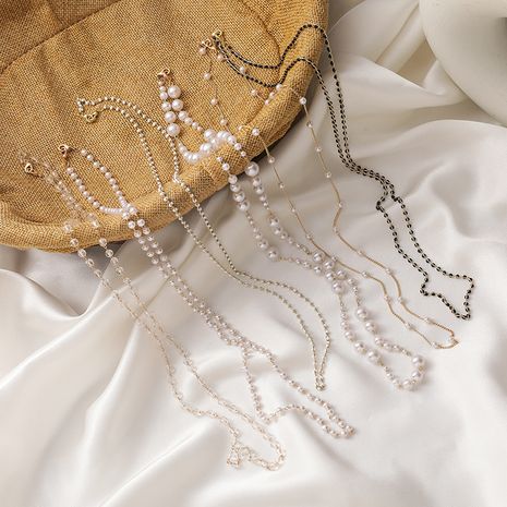 Koreanische Retro Perlen Kristall Perlenkette's discount tags