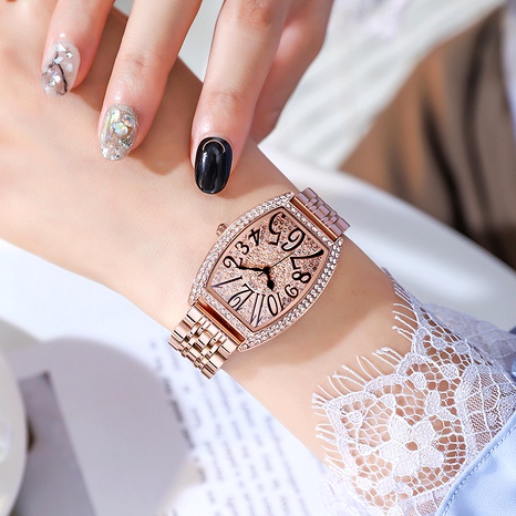 Reloj de cuarzo con banda de acero con diamantes de imitación estrellado de moda's discount tags