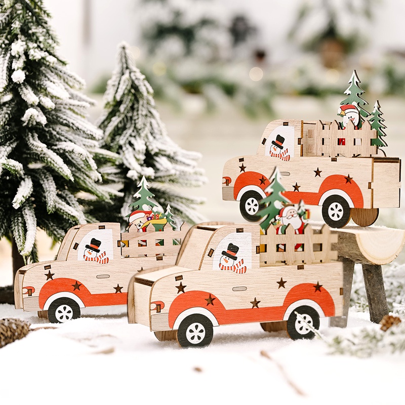 Haube Weihnachts dekoration Festival bedarf Holz DIY Auto dekoration Weihnachts mann liefert kreative Auto dekoration