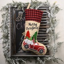 Weihnachtsdekoration Leinen Gitter Socken Geschenkttepicture19