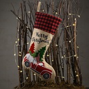 Weihnachtsdekoration Leinen Gitter Socken Geschenkttepicture18
