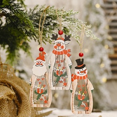Christmas tree ornaments wooden hollow deer pendant