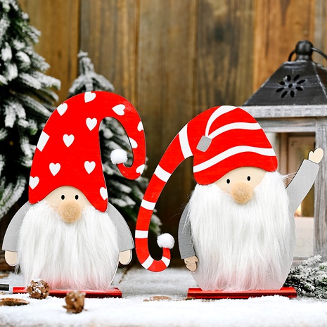Noël en bois long chapeau courbé ornements de vieil homme NHHB285438's discount tags
