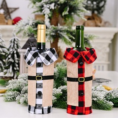 Décorations de Noël Couvercle de bouteille de vin de revers de clochettes en lin