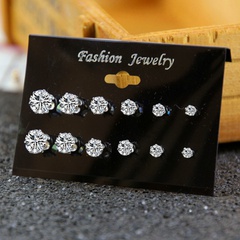 Multi-Size-Diamantohrringe 6 Paar Set