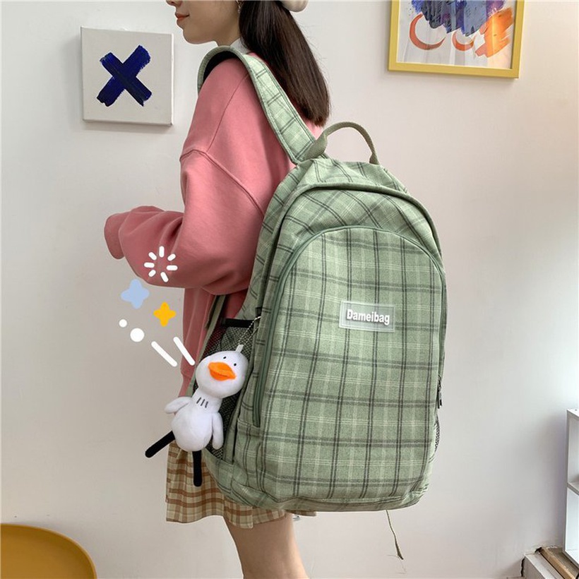 simple plaid backpack