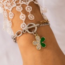 simple inlaid green crystal diamond flower bracelet alloy adjustable jewelrypicture7