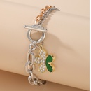 simple inlaid green crystal diamond flower bracelet alloy adjustable jewelrypicture10