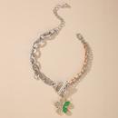 simple inlaid green crystal diamond flower bracelet alloy adjustable jewelrypicture11