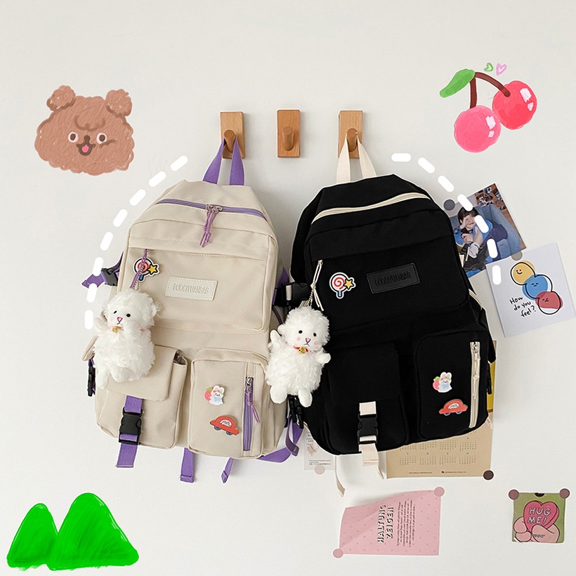 casual student hit color school bag Korean cute girl backpack