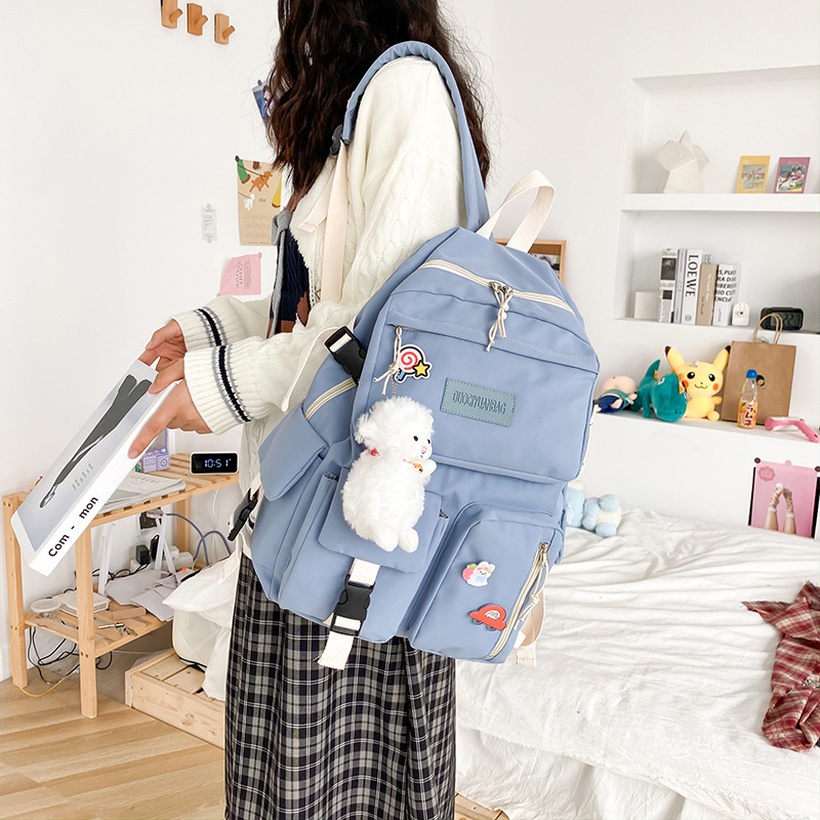 casual student hit color school bag Korean cute girl backpack