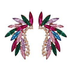 fashion angel wings glass crystal earrings
