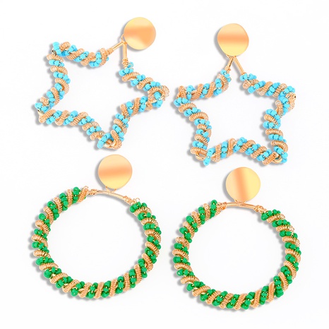 retro hollow rice bead earrings's discount tags