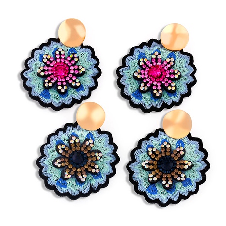 flower inlaid rhinestone earrings's discount tags