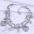 fashion steel hiphop peach heart pendant doublelayer braceletpicture6