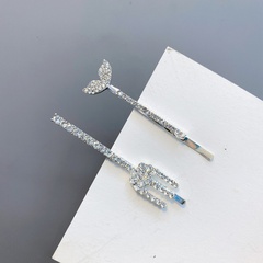 alloy diamond-studded exquisite fork fishtail hairpin