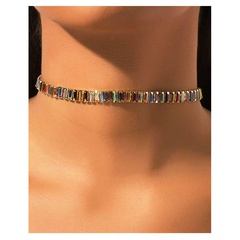 alloy rhinestone short fashion necklace