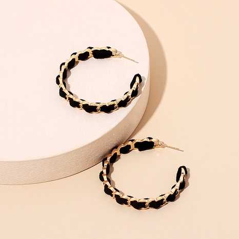 retro velvet c-shaped earrings's discount tags