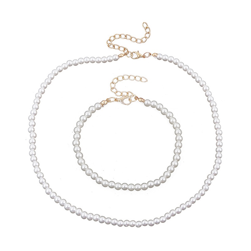 Bijoux Fantaisie Parures Bijoux | Ensemble De Bracelet Collier Tiss De Perles De Bohme - EL02893