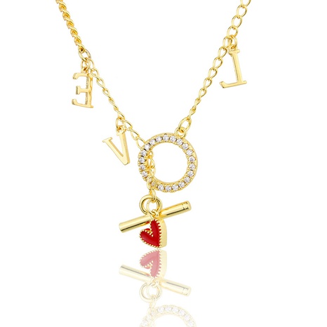 gold-plated LOVE pendant necklace NHBP286855's discount tags