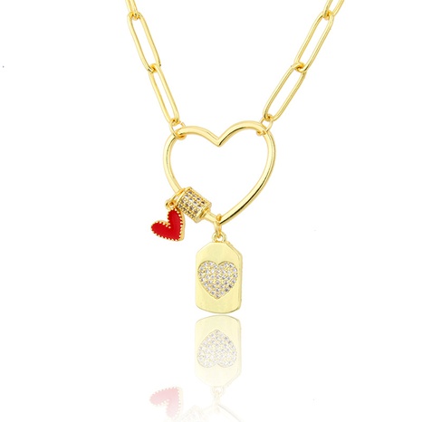 red heart-shaped diamond pendant necklace NHBP286885's discount tags