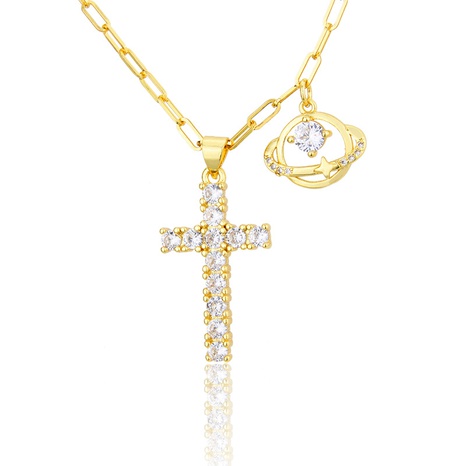 diamond cross tag necklace NHBP286888's discount tags