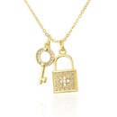 inlaid zirconium key lock diamond pendant necklacepicture11