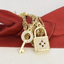 inlaid zirconium key lock diamond pendant necklacepicture13