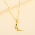 Korean Minimalism Cute Personality Smile Diamond Moon Necklace Hollow Crescent Cupid Pendant Clavicle Chain Femalepicture13