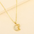 Korean Minimalism Cute Personality Smile Diamond Moon Necklace Hollow Crescent Cupid Pendant Clavicle Chain Femalepicture14