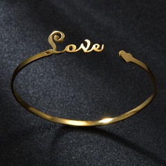 LOVE letter open stainless steel bracelet