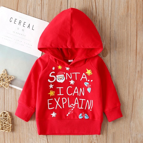 Christmas long-sleeved hooded cartoon letters fashion sweater NHLF287072's discount tags